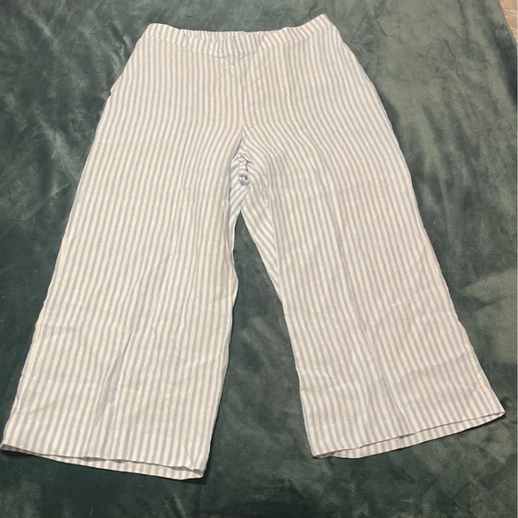 Saks Fifth Avenue Smocked Wide-Leg Linen Pants size - Picture 2 of 4